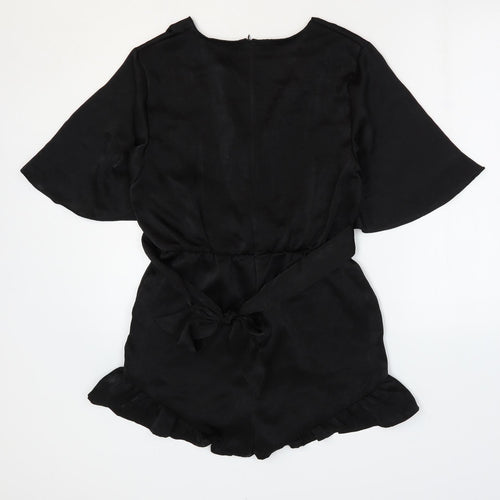Missy Empire Womens Black Polyester Playsuit One-Piece Size S Zip