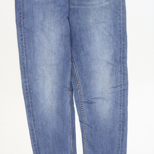 Marks and Spencer Womens Blue Cotton Skinny Jeans Size 8 L28 in Regular Zip