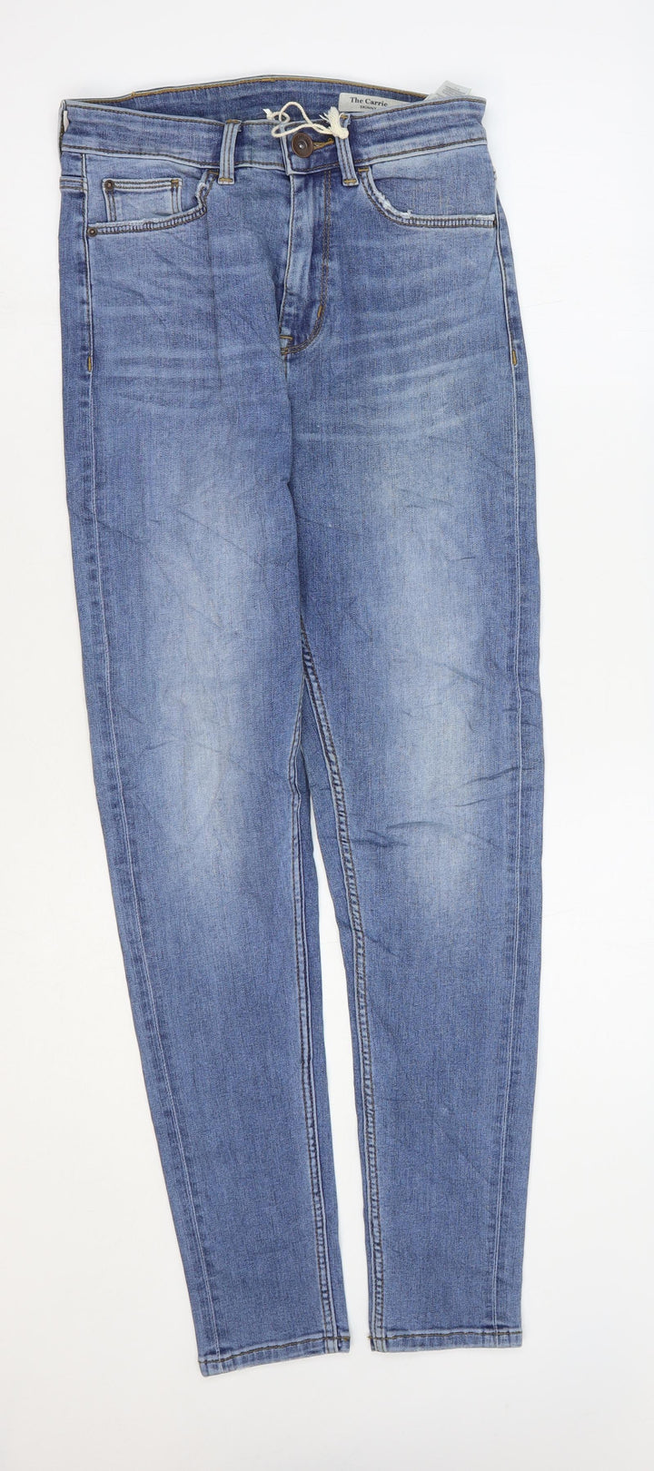 Marks and Spencer Womens Blue Cotton Skinny Jeans Size 8 L28 in Regular Zip