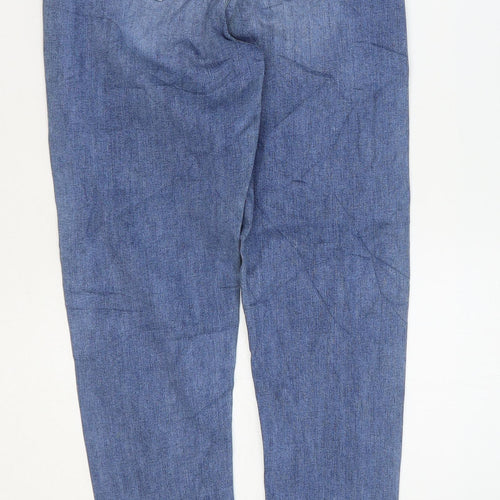 Marks and Spencer Womens Blue Cotton Skinny Jeans Size 8 L28 in Regular Zip