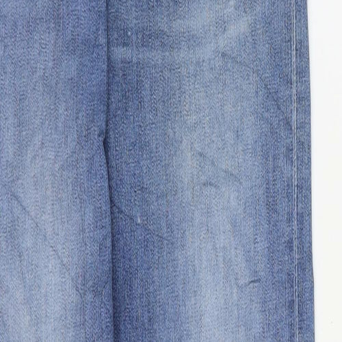 Marks and Spencer Womens Blue Cotton Skinny Jeans Size 8 L28 in Regular Zip