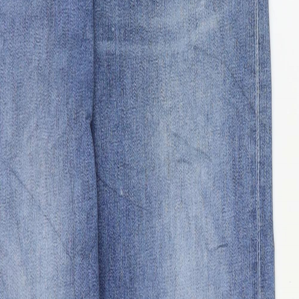 Marks and Spencer Womens Blue Cotton Skinny Jeans Size 8 L28 in Regular Zip