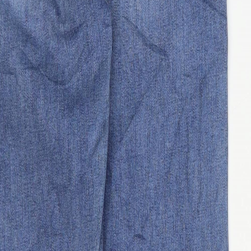 Marks and Spencer Womens Blue Cotton Skinny Jeans Size 8 L28 in Regular Zip