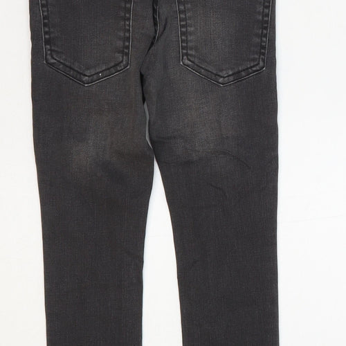 Marks and Spencer Boys Black Cotton Skinny Jeans Size 3-4 Years Regular Button