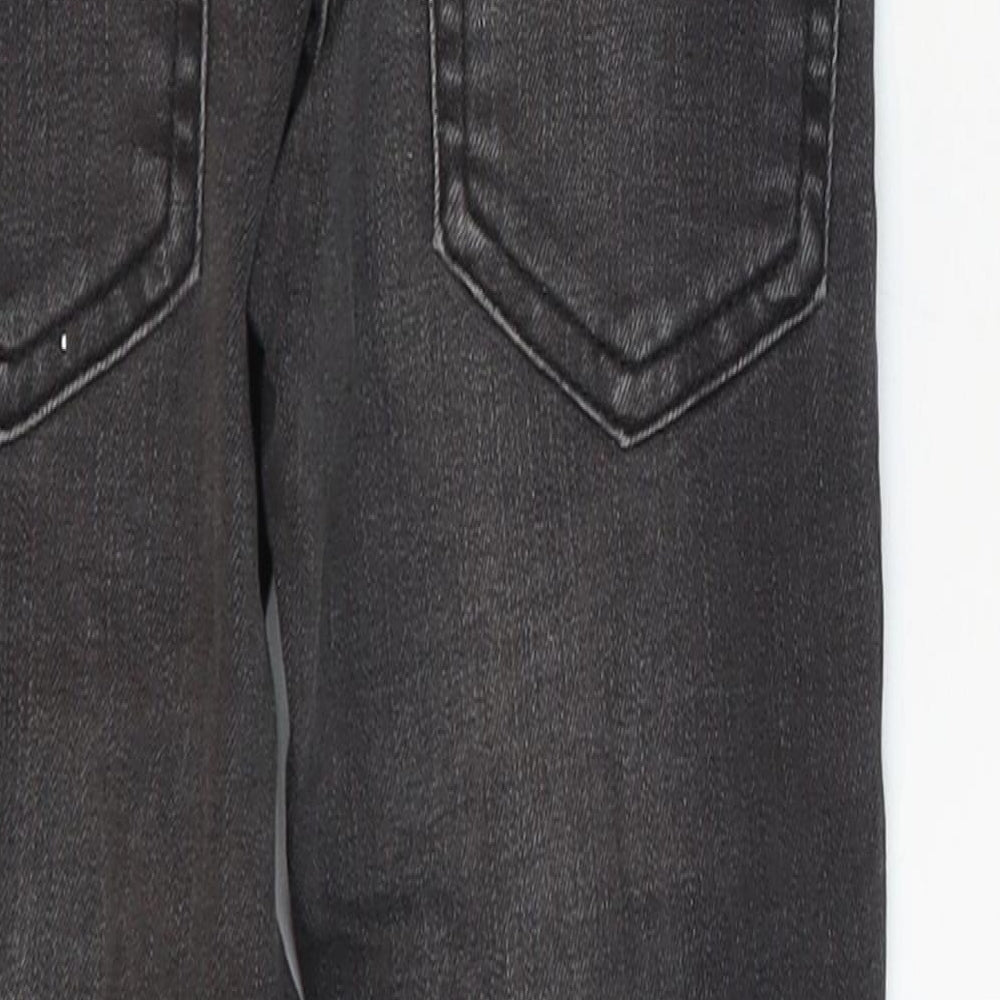 Marks and Spencer Boys Black Cotton Skinny Jeans Size 3-4 Years Regular Button