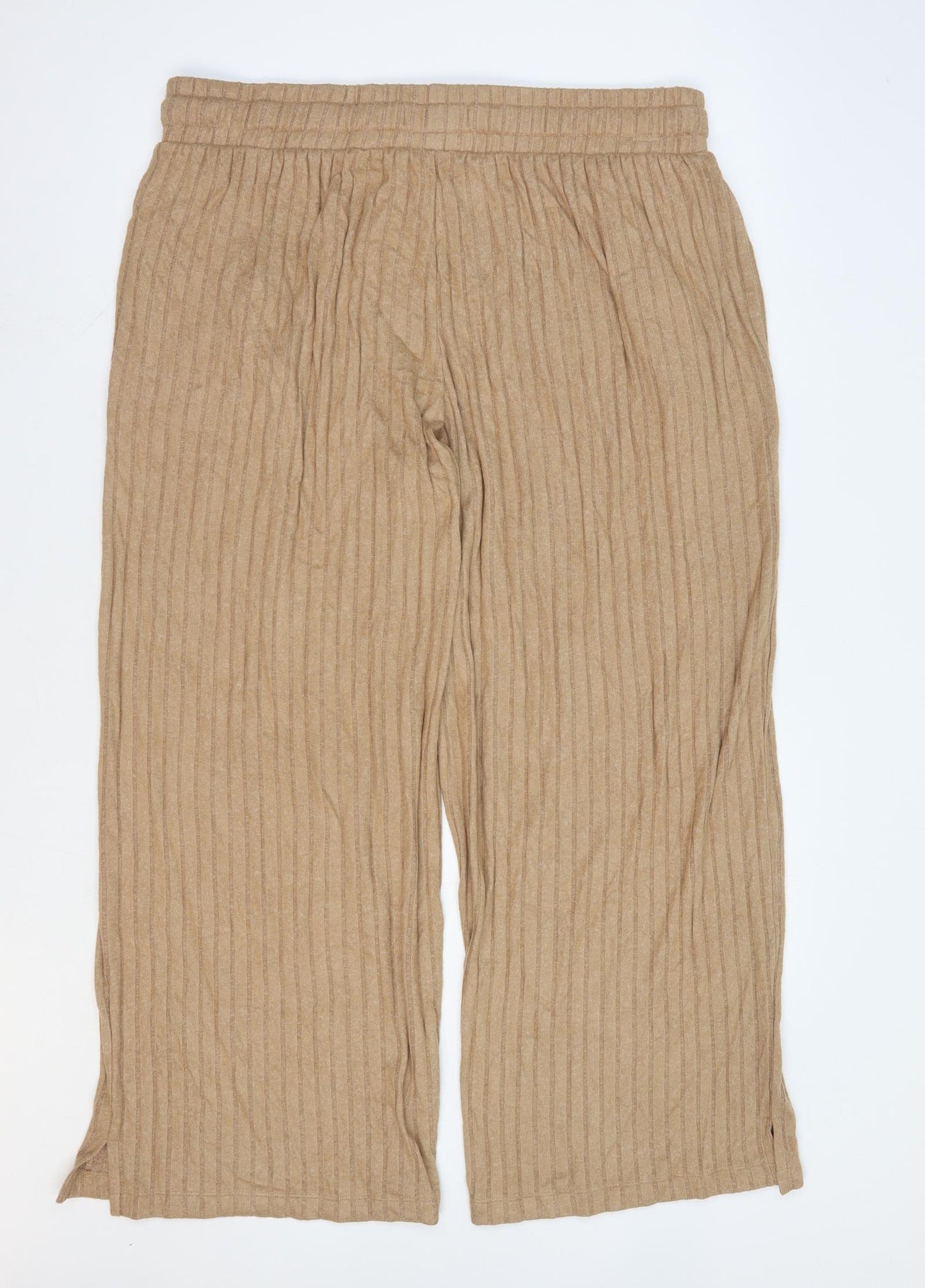 Marks and Spencer Womens Brown Polyester Sweatpants Trousers Size 18 L28 in Regular Drawstring - Lounge Pant