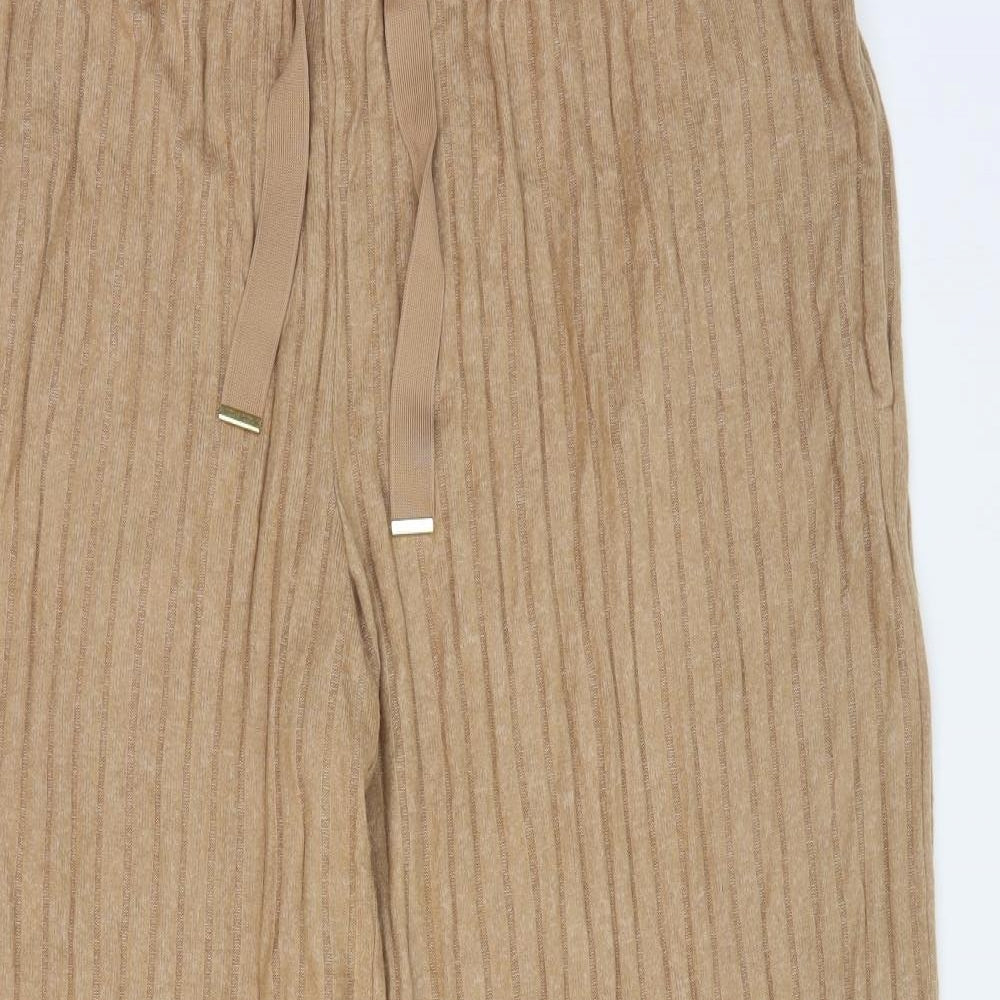 Marks and Spencer Womens Brown Polyester Sweatpants Trousers Size 18 L28 in Regular Drawstring - Lounge Pant
