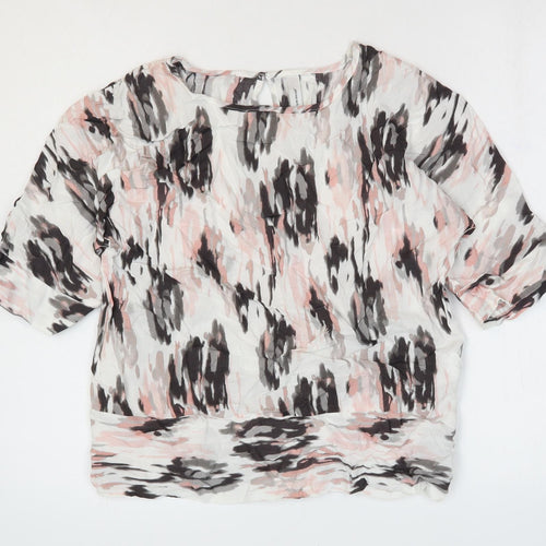 Soya Concept Womens Pink Geometric Viscose Basic T-Shirt Size XS Round Neck