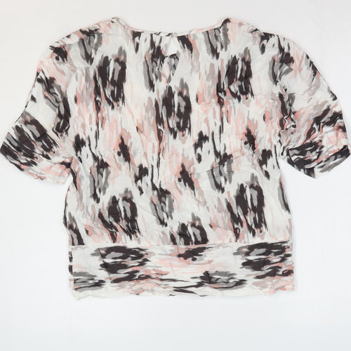 Soya Concept Womens Pink Geometric Viscose Basic T-Shirt Size XS Round Neck