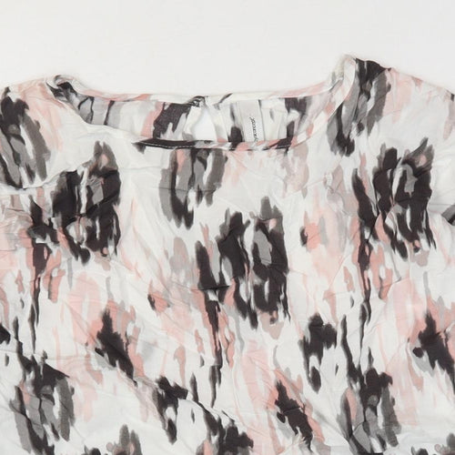 Soya Concept Womens Pink Geometric Viscose Basic T-Shirt Size XS Round Neck