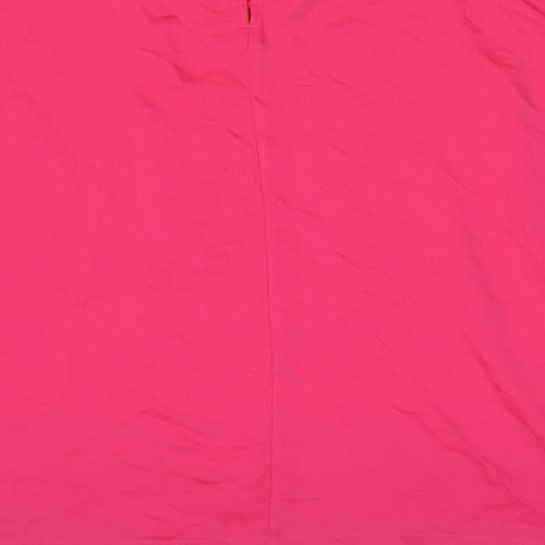 Marks and Spencer Womens Pink Polyester Basic T-Shirt Size 16 Round Neck