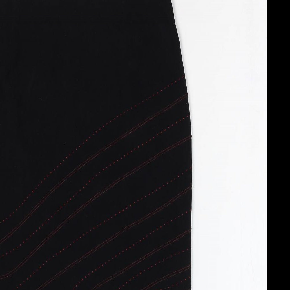 New Look Womens Black Polyester Straight & Pencil Skirt Size 10 Zip