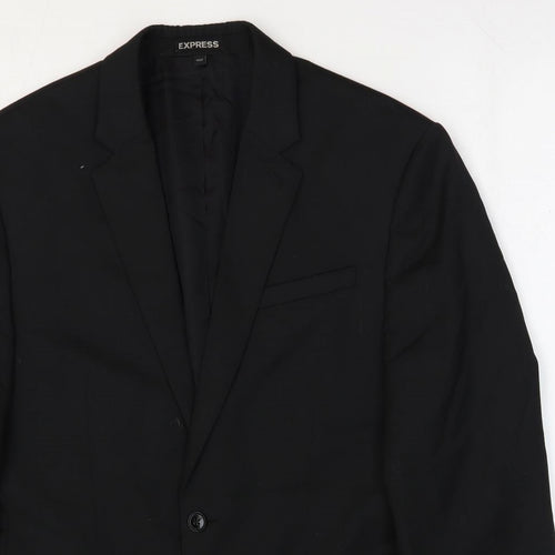 Express Mens Black Wool Jacket Suit Jacket Size 40