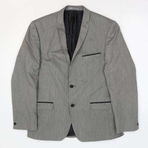Red Herring Mens Grey Polyester Jacket Suit Jacket Size 42