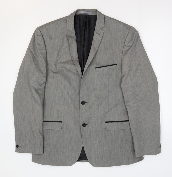Red Herring Mens Grey Polyester Jacket Suit Jacket Size 42
