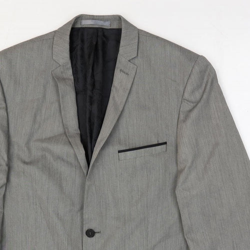 Red Herring Mens Grey Polyester Jacket Suit Jacket Size 42