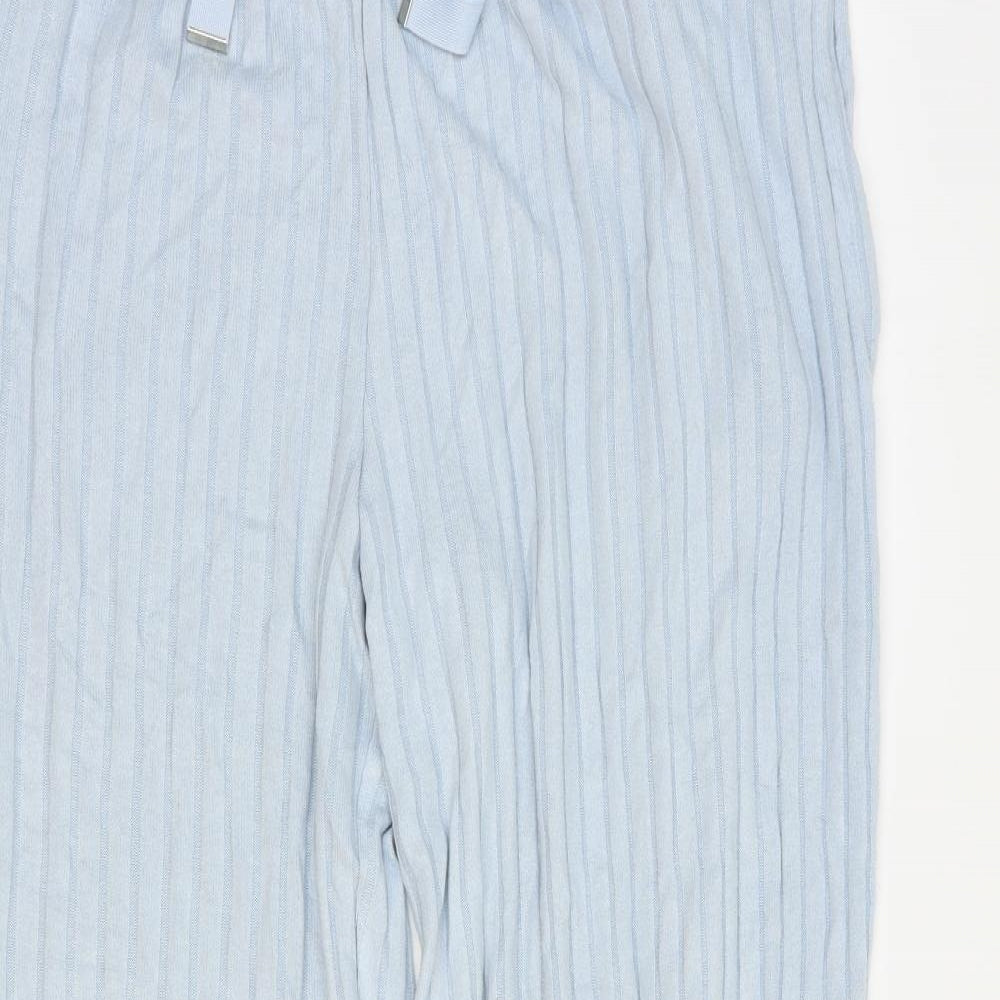 Marks and Spencer Womens Blue Viscose Sweatpants Trousers Size 16 L29 in Regular Drawstring - Lounge Pant