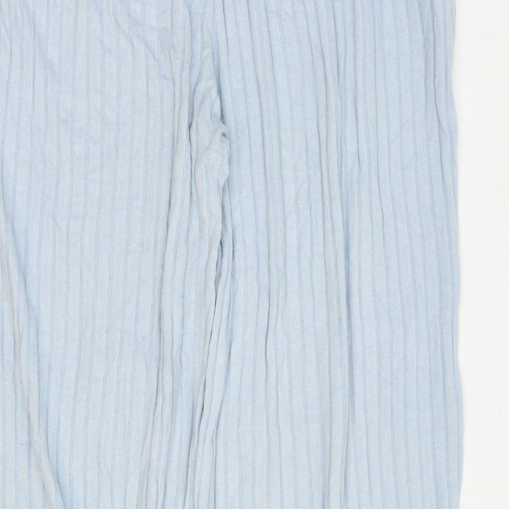 Marks and Spencer Womens Blue Viscose Sweatpants Trousers Size 16 L29 in Regular Drawstring - Lounge Pant