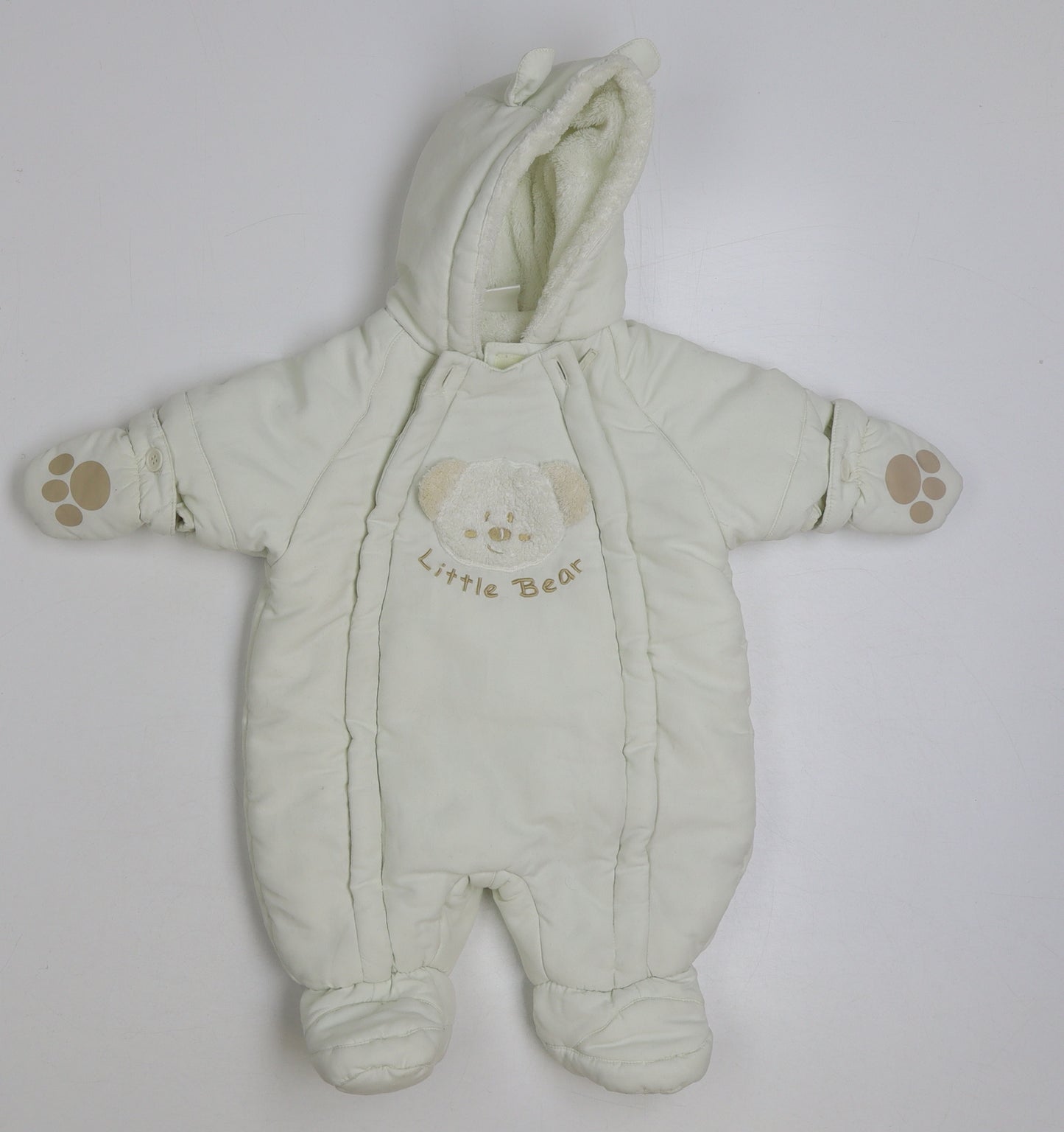 Ladybird Baby White Polyester Coverall Outfit/Set Size Newborn Snap - Little Bear