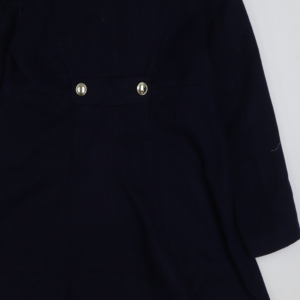 Dorothy Perkins Womens Blue Pea Coat Coat Size 14 Button
