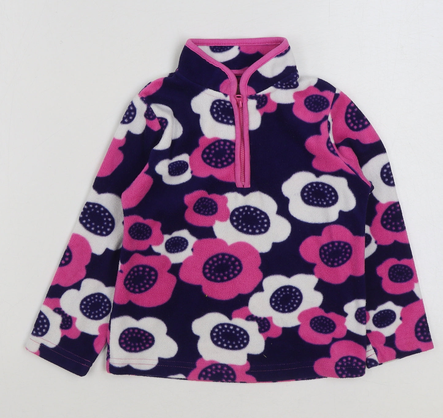 Mothercare Girls Multicoloured Floral Polyester Pullover Sweatshirt Size 4-5 Years Zip