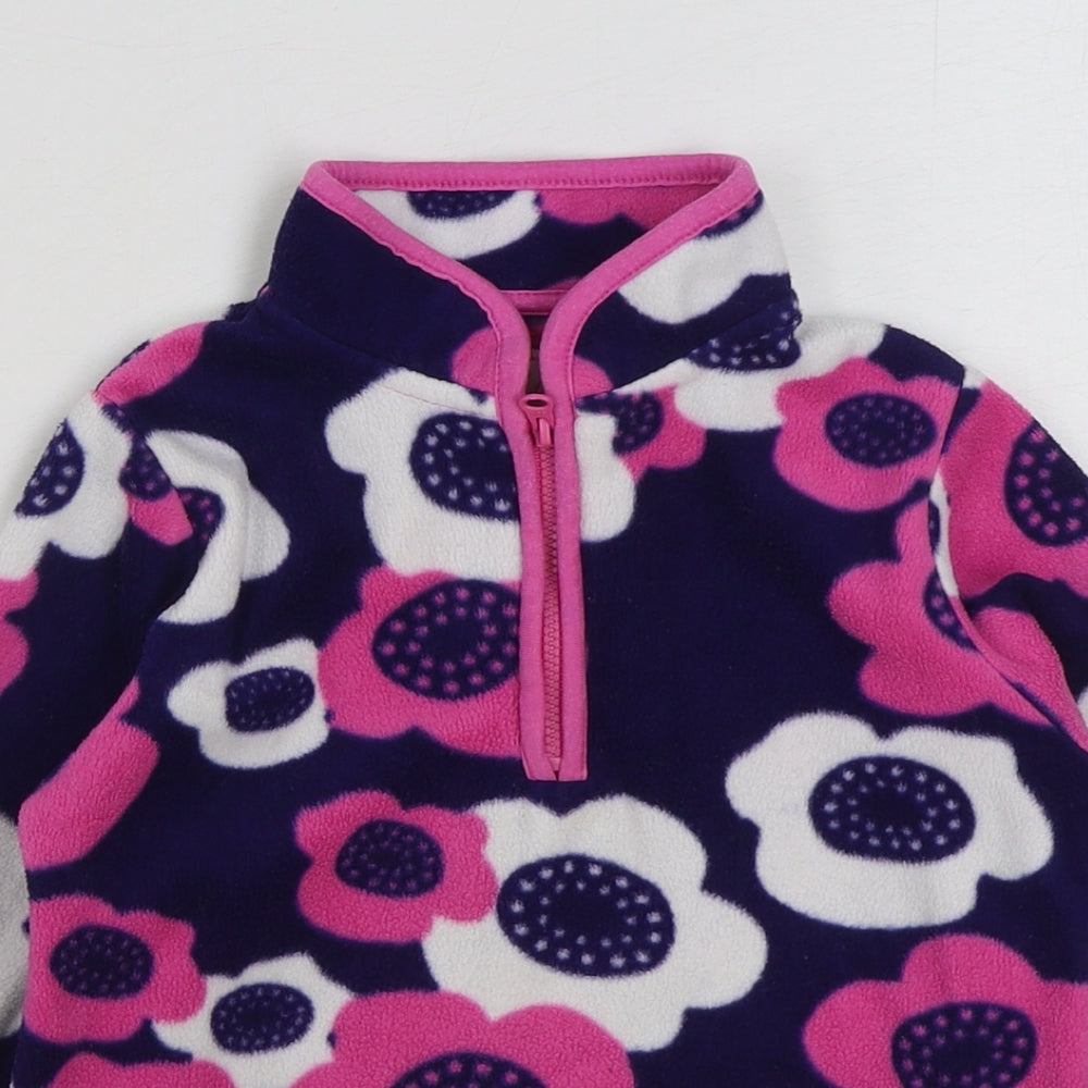 Mothercare Girls Multicoloured Floral Polyester Pullover Sweatshirt Size 4-5 Years Zip
