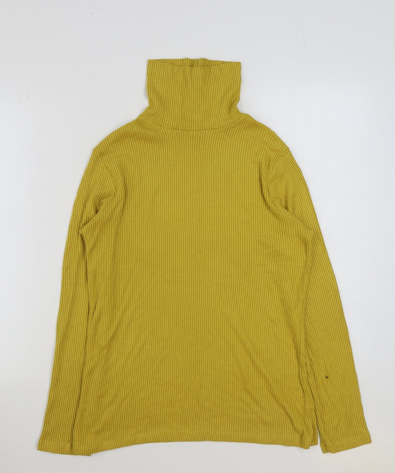 George Womens Yellow High Neck Viscose Pullover Jumper Size 14