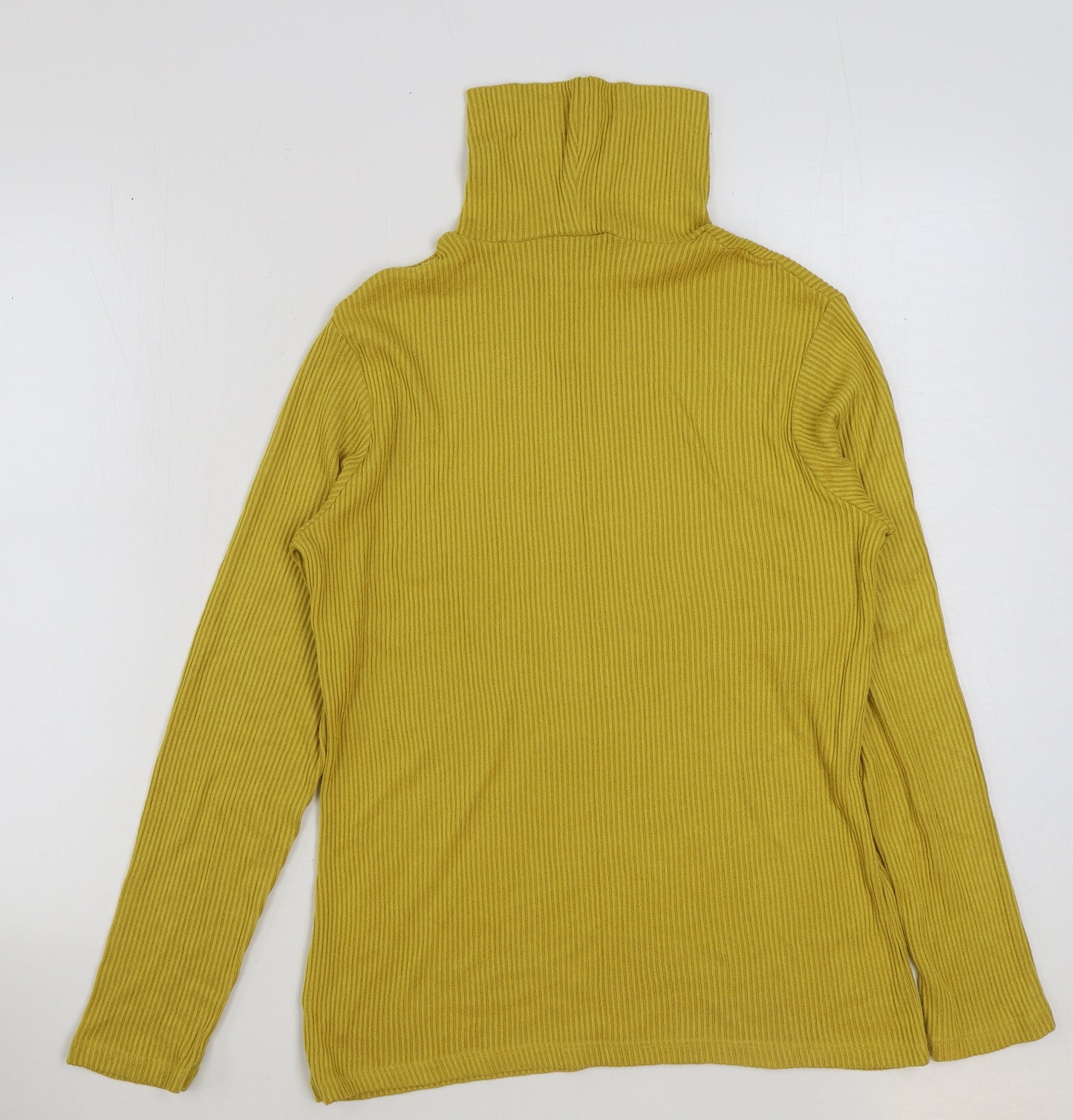 George Womens Yellow High Neck Viscose Pullover Jumper Size 14