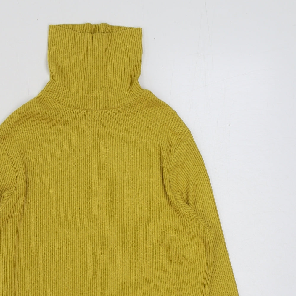 George Womens Yellow High Neck Viscose Pullover Jumper Size 14
