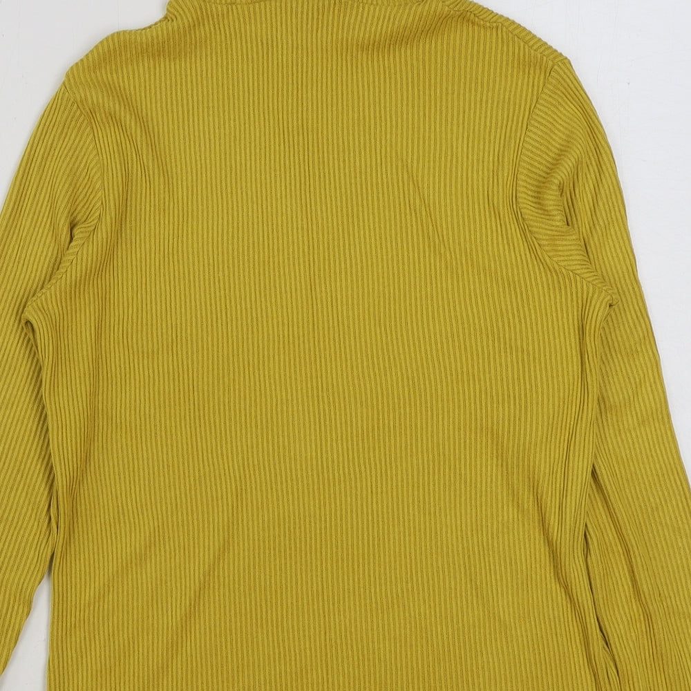 George Womens Yellow High Neck Viscose Pullover Jumper Size 14
