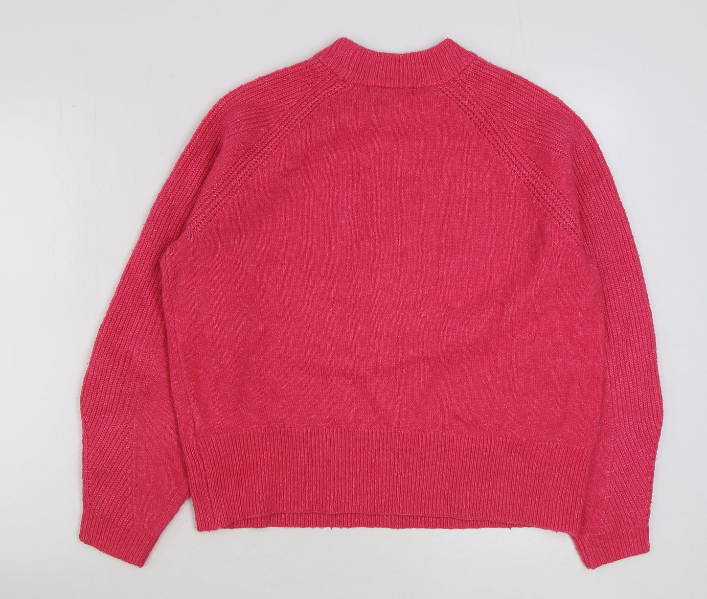Marks and Spencer Womens Pink Round Neck Acrylic Pullover Jumper Size M