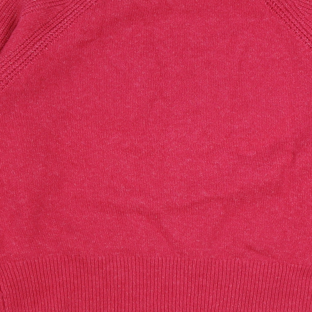 Marks and Spencer Womens Pink Round Neck Acrylic Pullover Jumper Size M