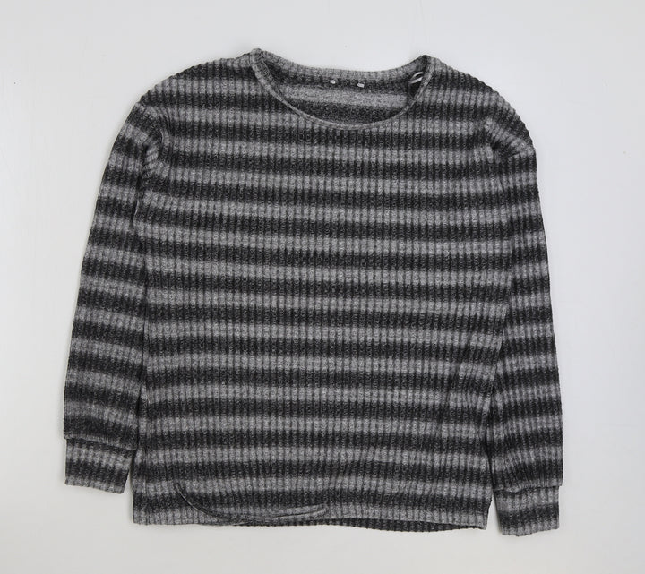 Matalan Womens Grey Polyester Pullover Sweatshirt Size 12 Pullover