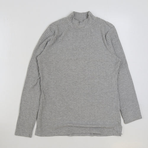 Matalan Womens Grey Polyester Basic T-Shirt Size 12 High Neck