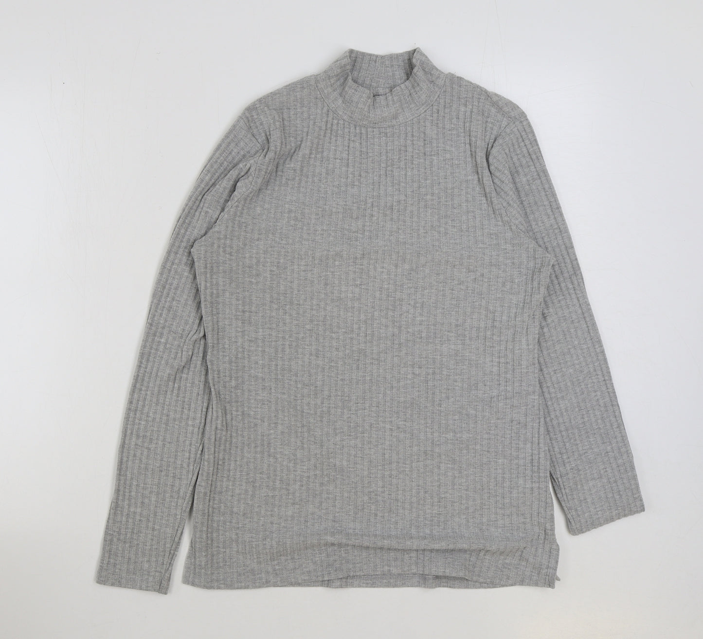 Matalan Womens Grey Polyester Basic T-Shirt Size 12 High Neck