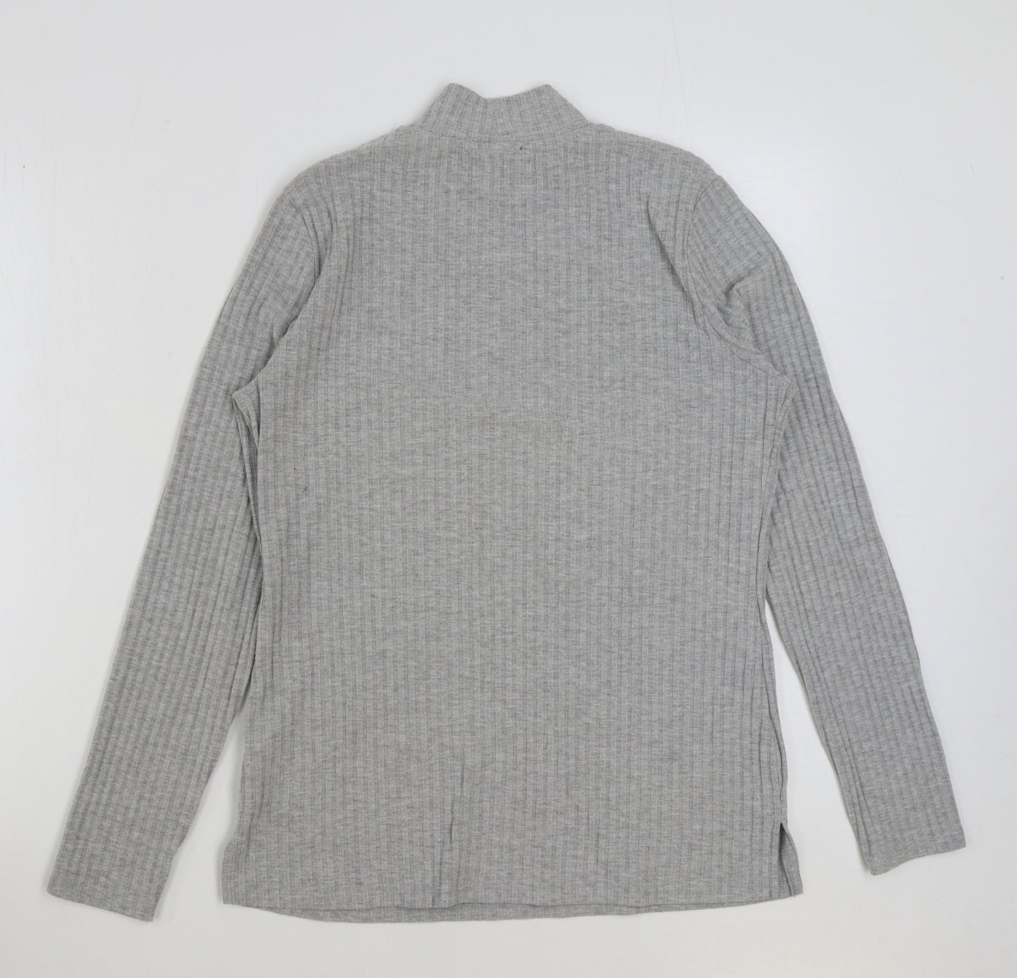 Matalan Womens Grey Polyester Basic T-Shirt Size 12 High Neck