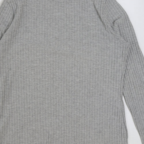 Matalan Womens Grey Polyester Basic T-Shirt Size 12 High Neck