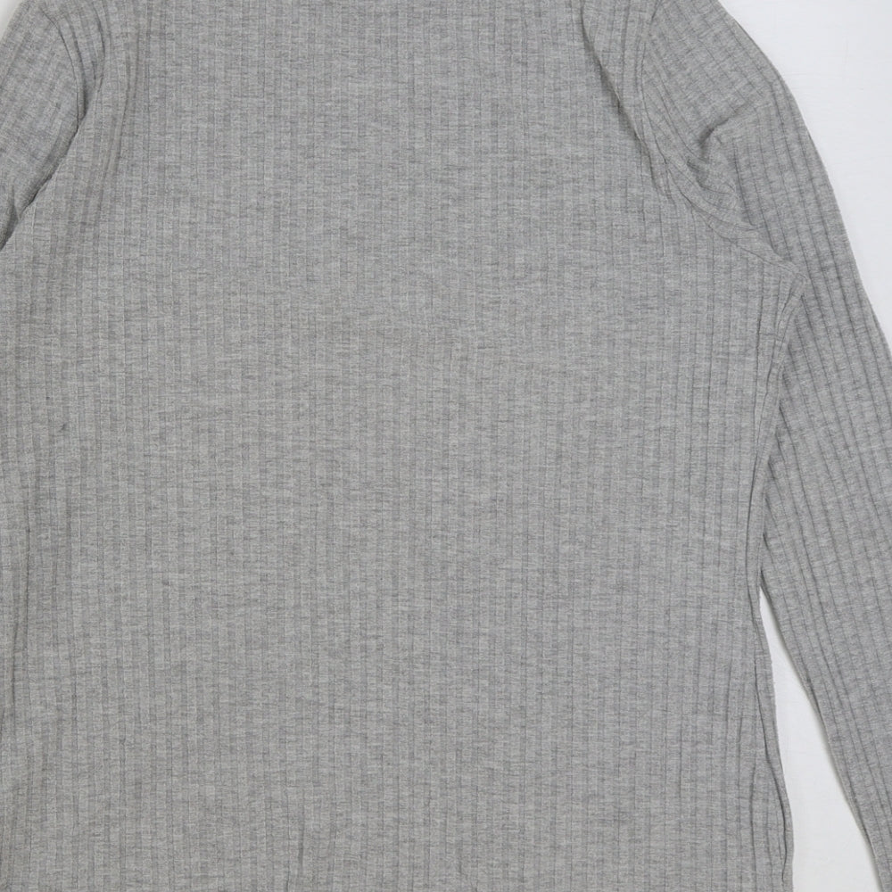 Matalan Womens Grey Polyester Basic T-Shirt Size 12 High Neck