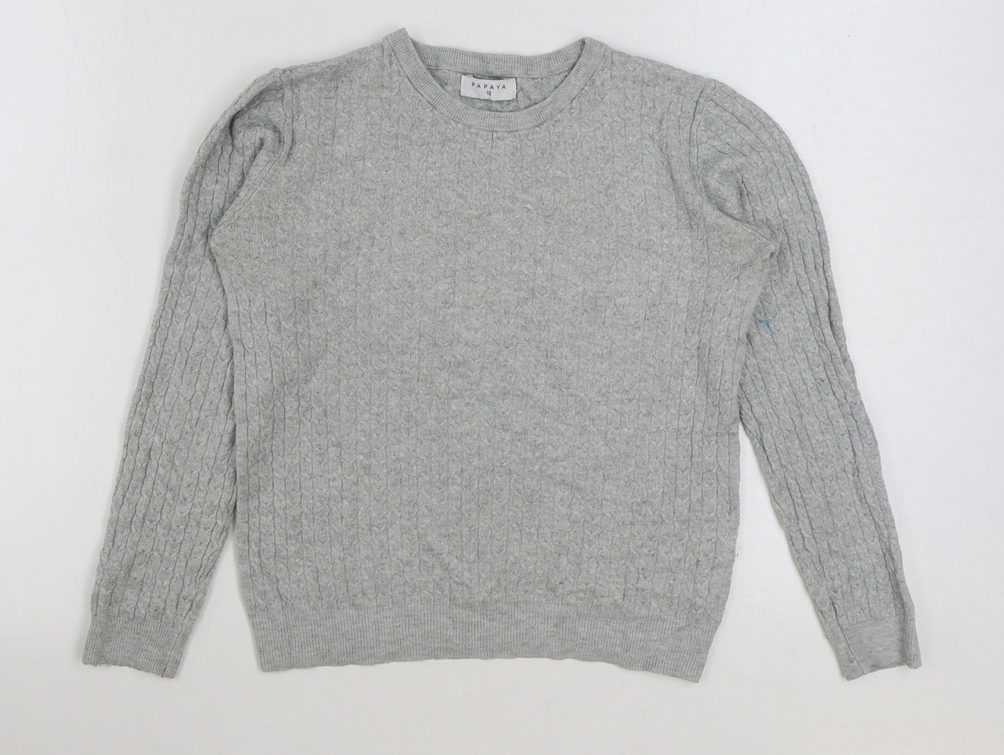 Matalan Womens Grey Round Neck Viscose Pullover Jumper Size 12