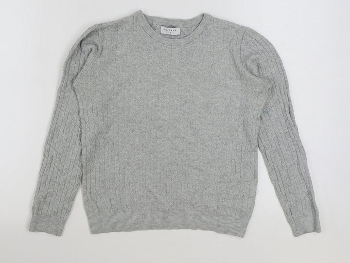Matalan Womens Grey Round Neck Viscose Pullover Jumper Size 12