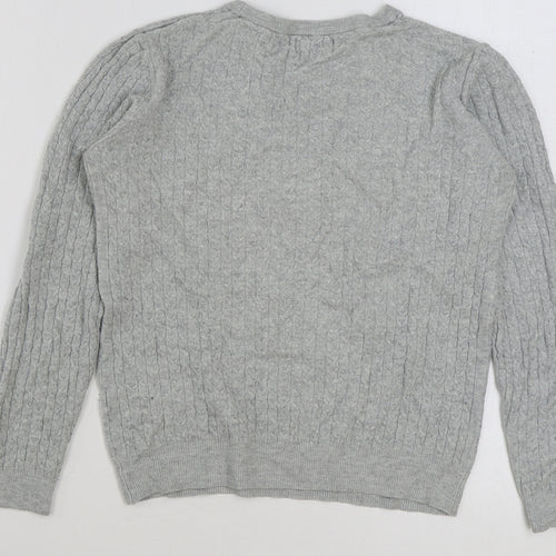 Matalan Womens Grey Round Neck Viscose Pullover Jumper Size 12