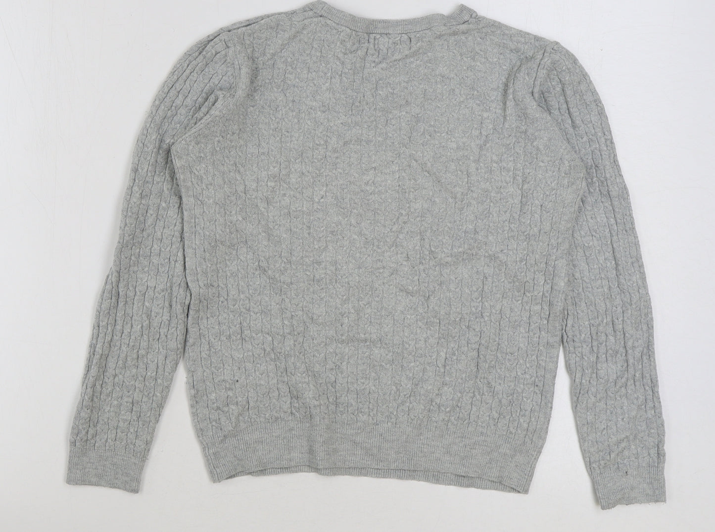Matalan Womens Grey Round Neck Viscose Pullover Jumper Size 12