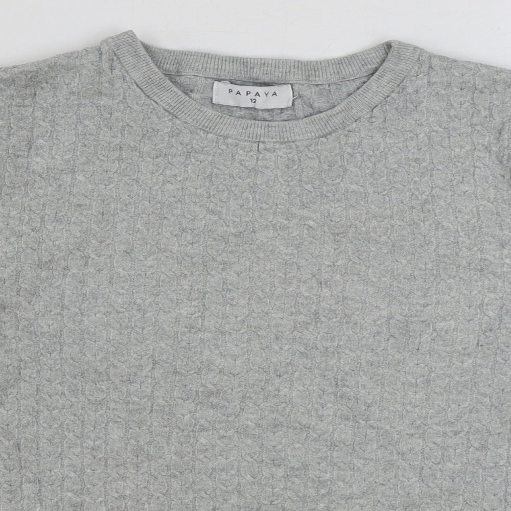 Matalan Womens Grey Round Neck Viscose Pullover Jumper Size 12