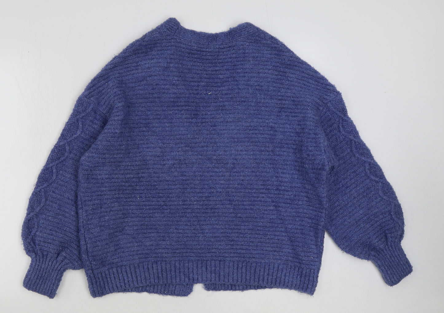 George Womens Blue V-Neck 100% Cotton Cardigan Jumper Size M