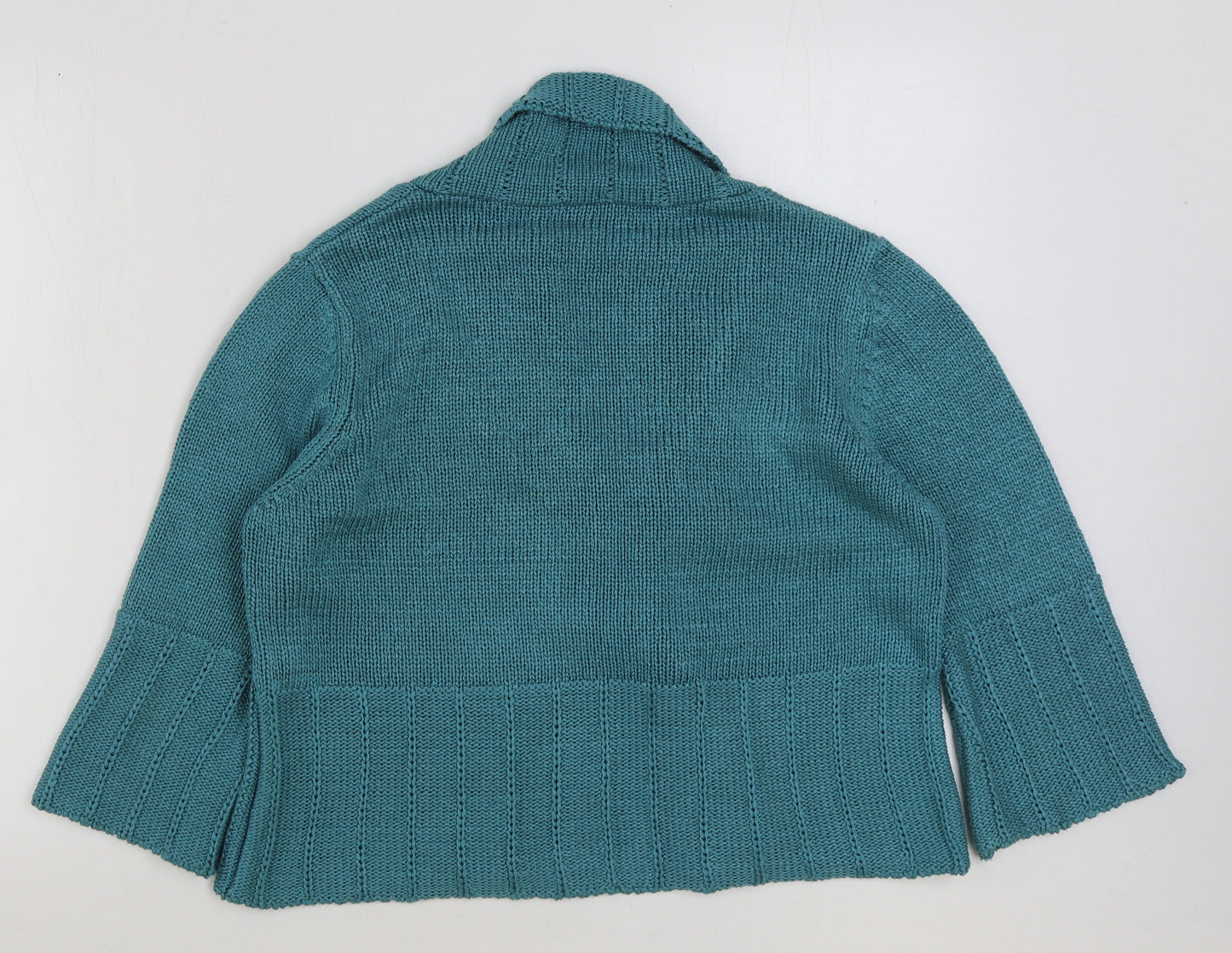 Per Una Womens Blue V-Neck Acrylic Cardigan Jumper Size L