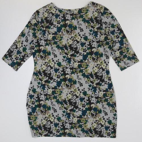 Inspire Womens Multicoloured Floral Polyester Tunic T-Shirt Size M Round Neck