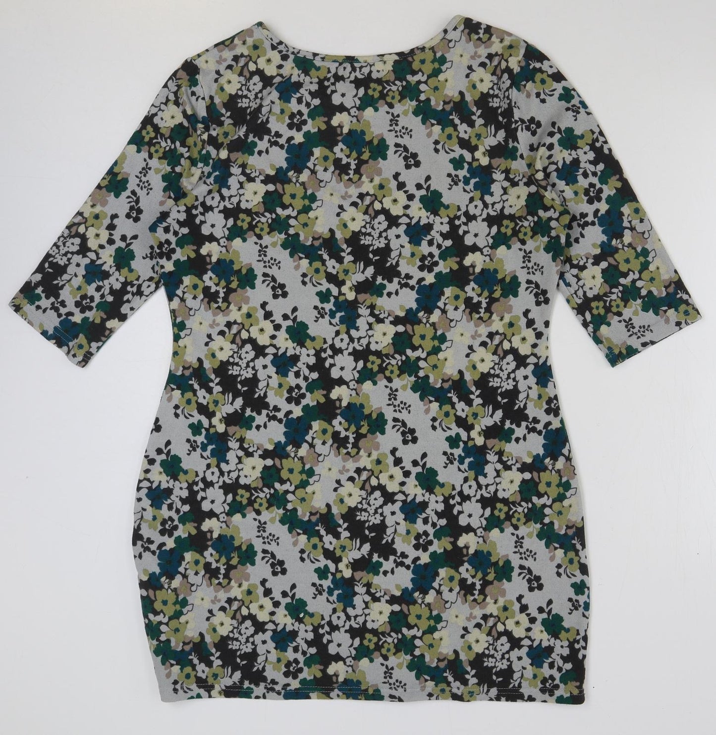 Inspire Womens Multicoloured Floral Polyester Tunic T-Shirt Size M Round Neck
