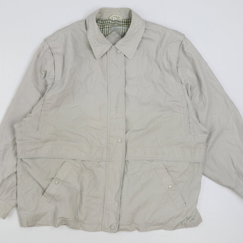 Telemac Womens Beige Rain Coat Coat Size 18 Zip