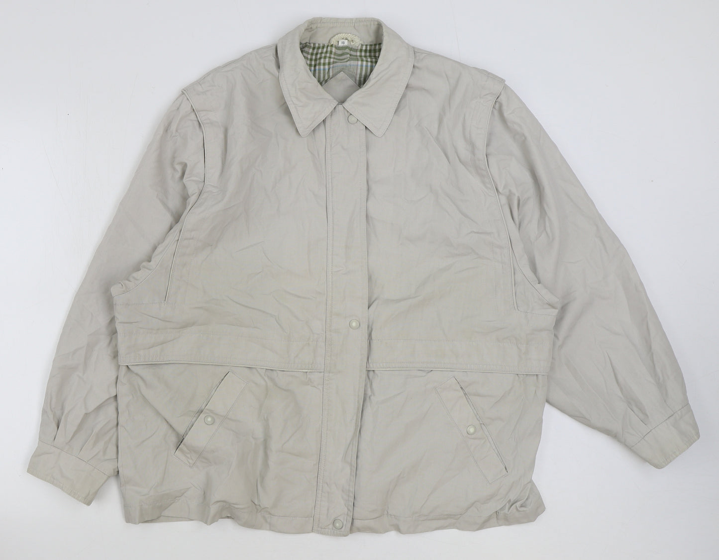 Telemac Womens Beige Rain Coat Coat Size 18 Zip