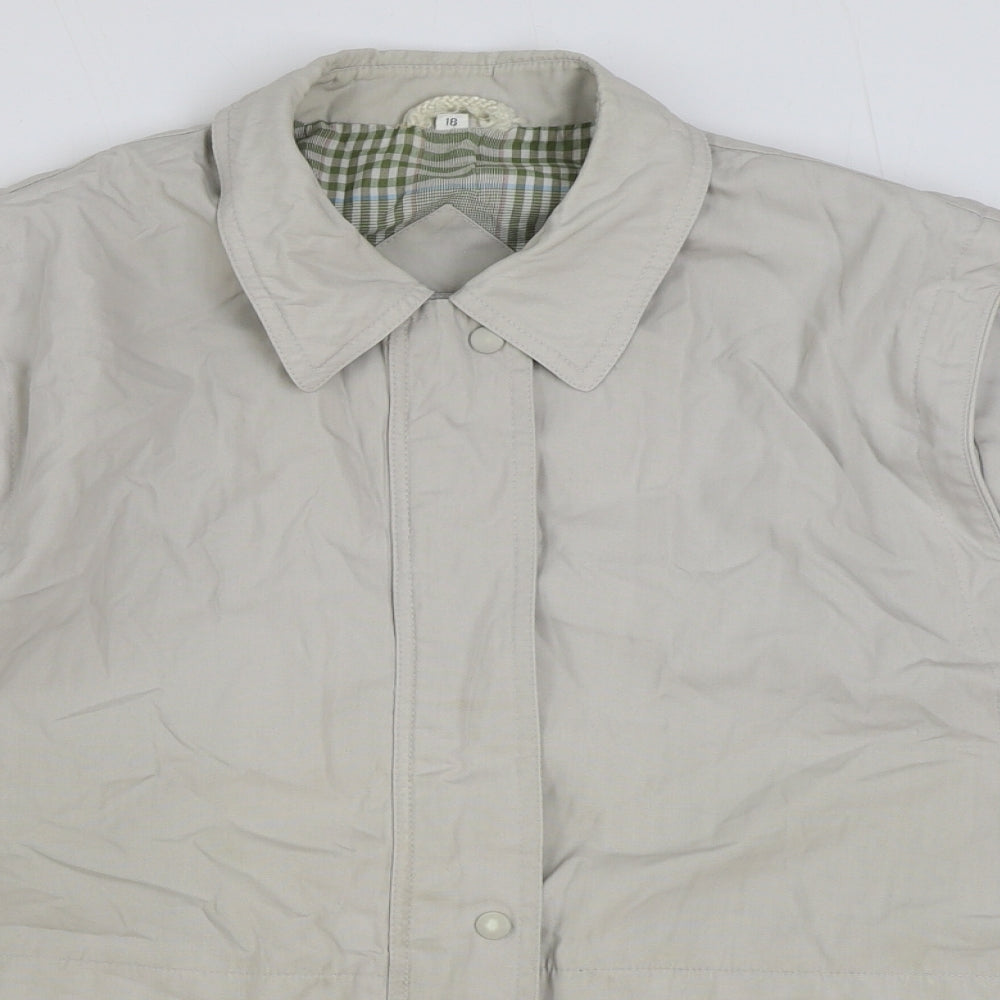 Telemac Womens Beige Rain Coat Coat Size 18 Zip